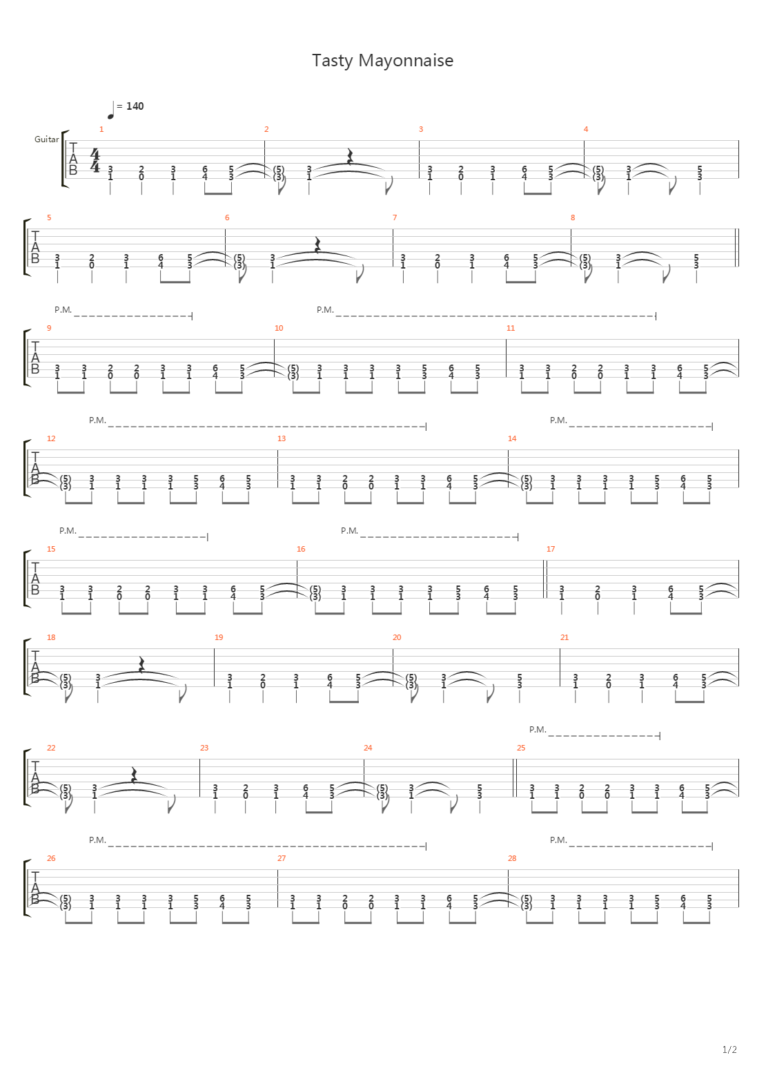 Tasty Mayonnaise吉他谱