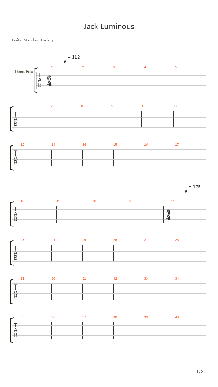 Jack Luminous吉他谱