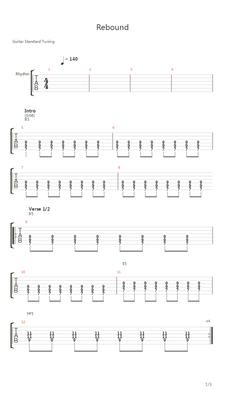 Rebound吉他谱