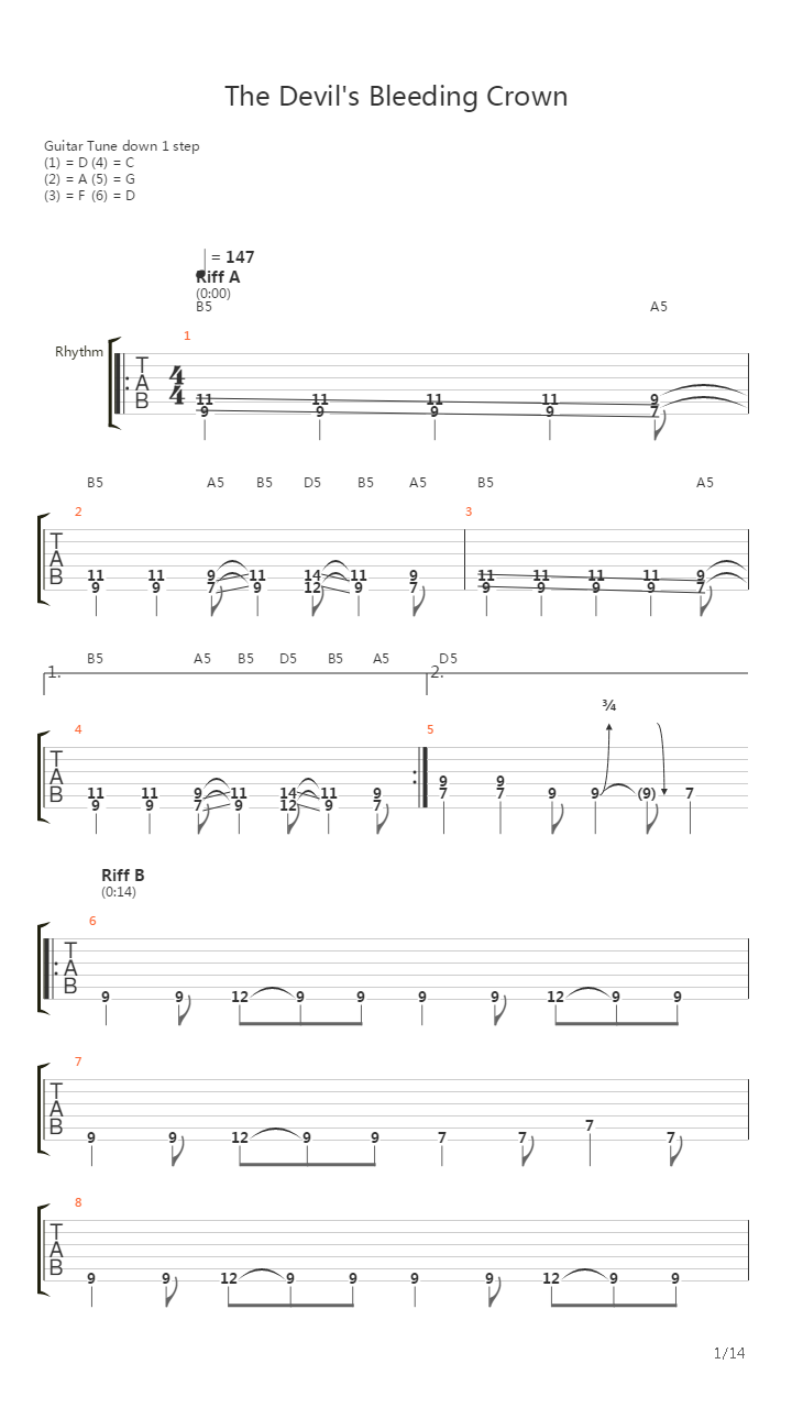 The Devils Bleeding Crown吉他谱