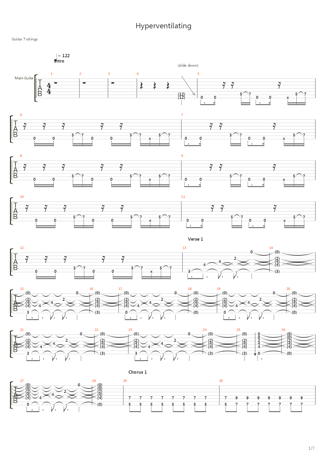 Hyperventilating吉他谱