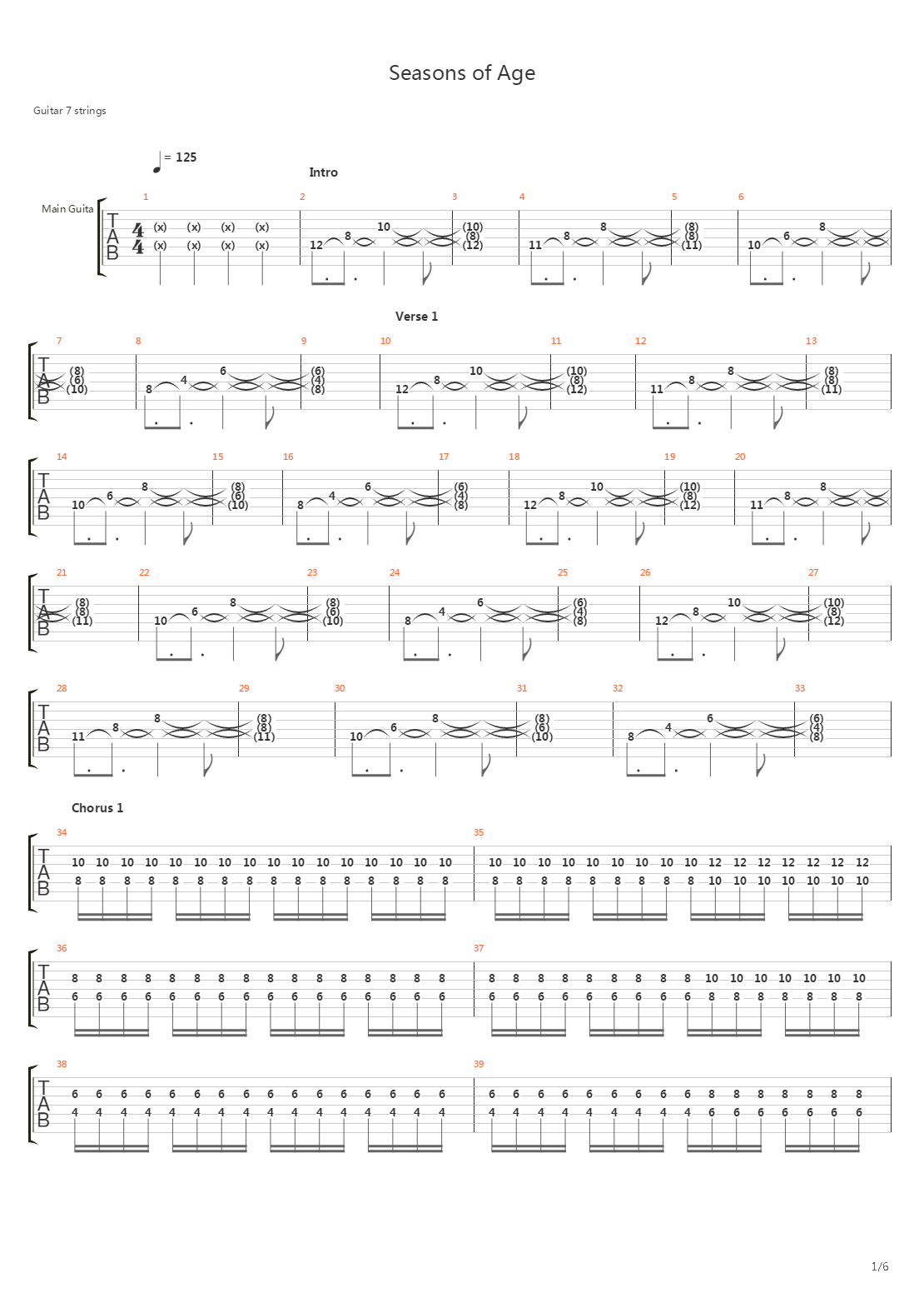 Seasons Of Age吉他谱