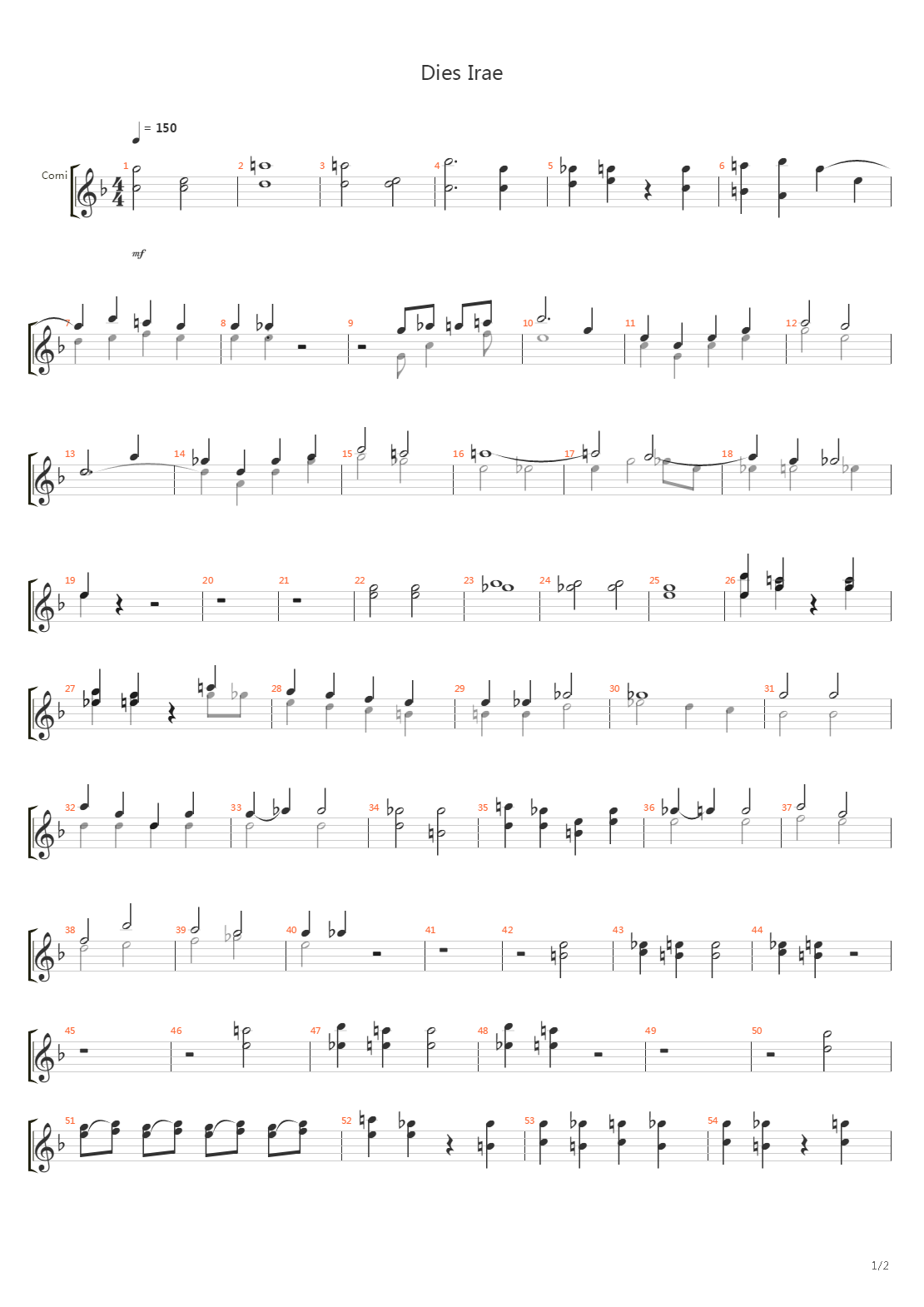 Dies Irae Full Score吉他谱