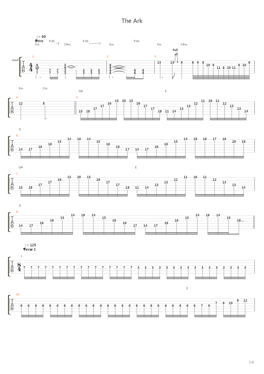 The Ark吉他谱