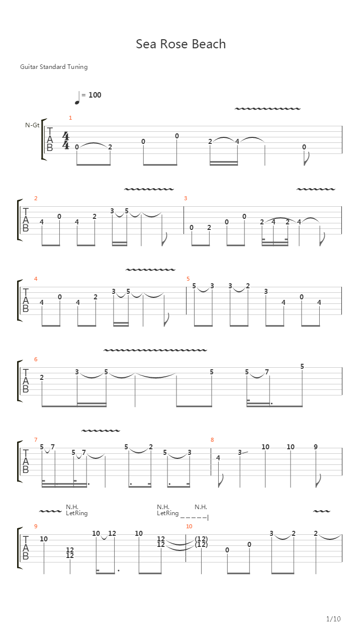 Sea Rose Beach吉他谱