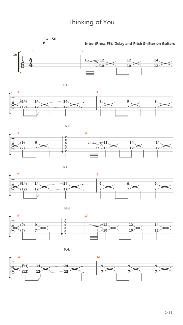Thinking Of You吉他谱