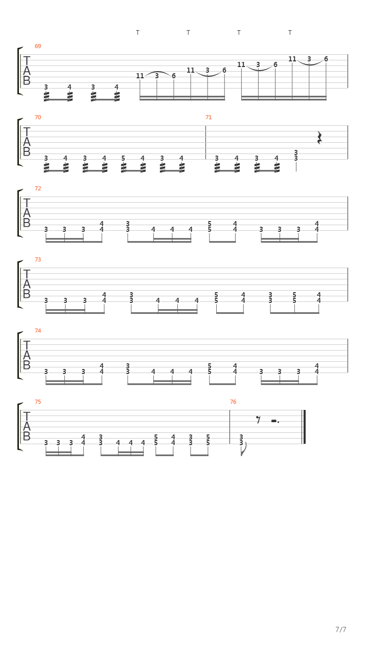 Lack Of Oxygen吉他谱