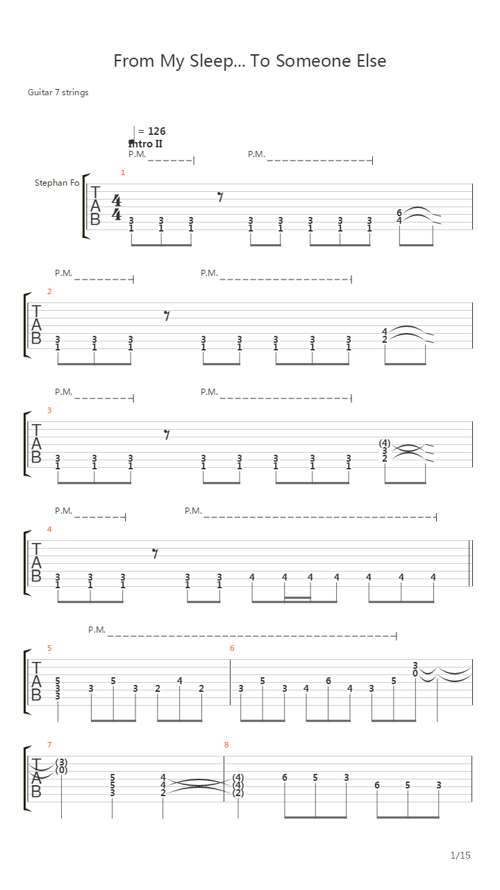 From My Sleep To Someone Else吉他谱