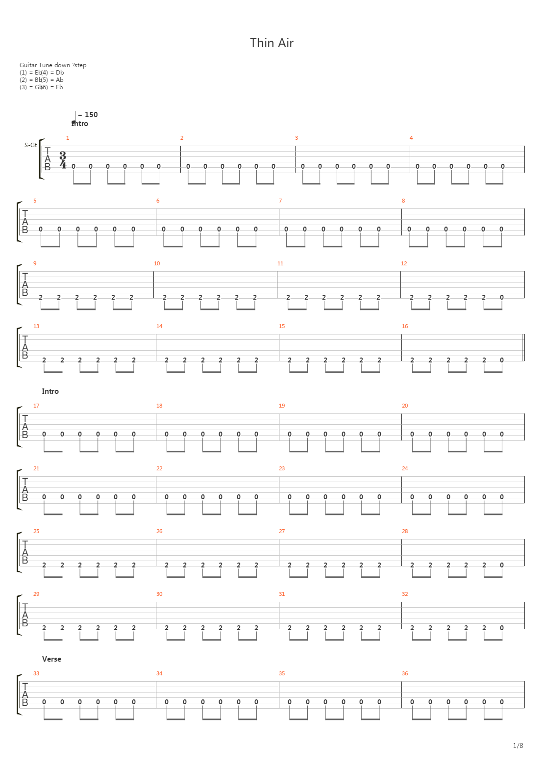 Thin Air吉他谱