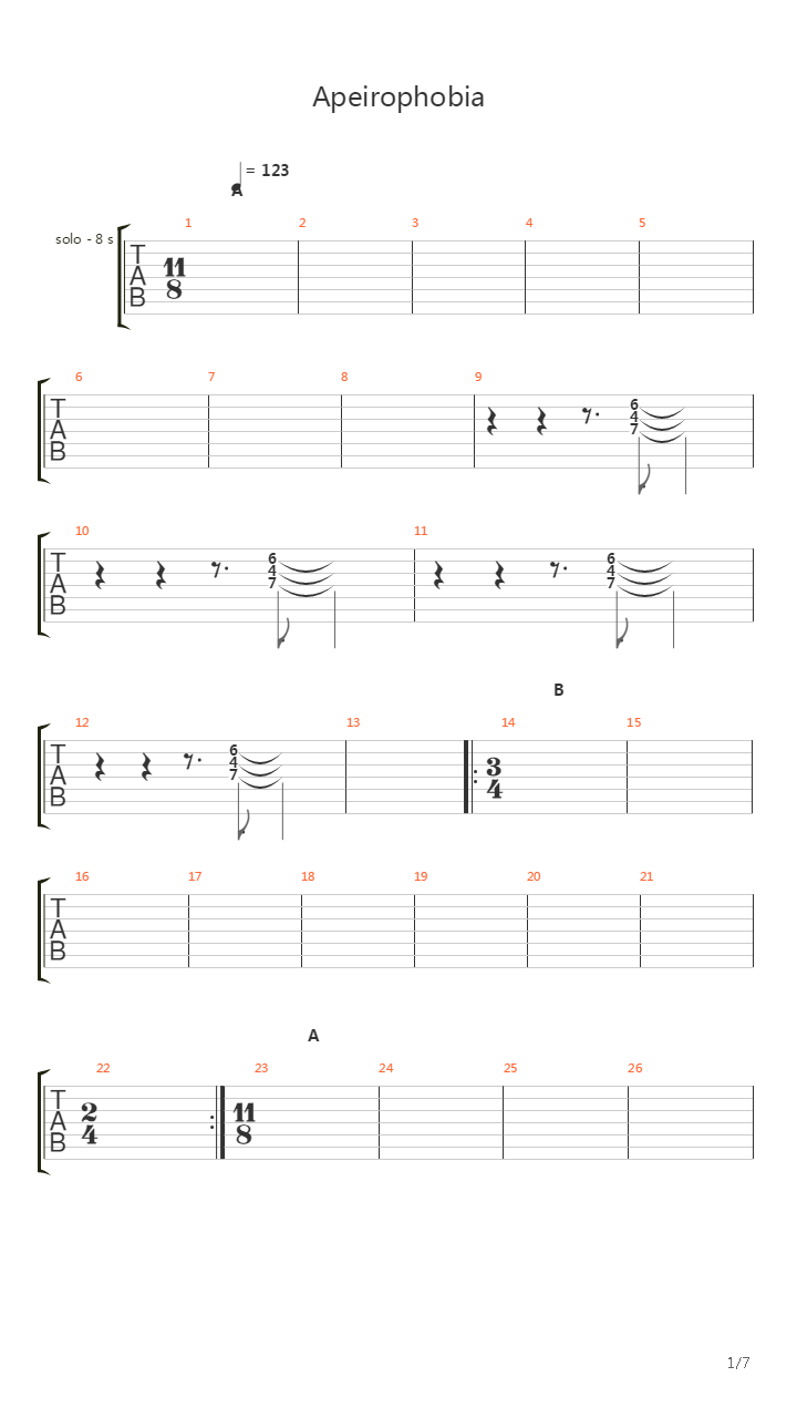 Apeirophobia吉他谱