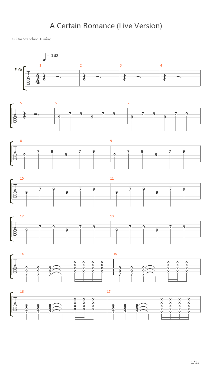 A Certain Romance吉他谱