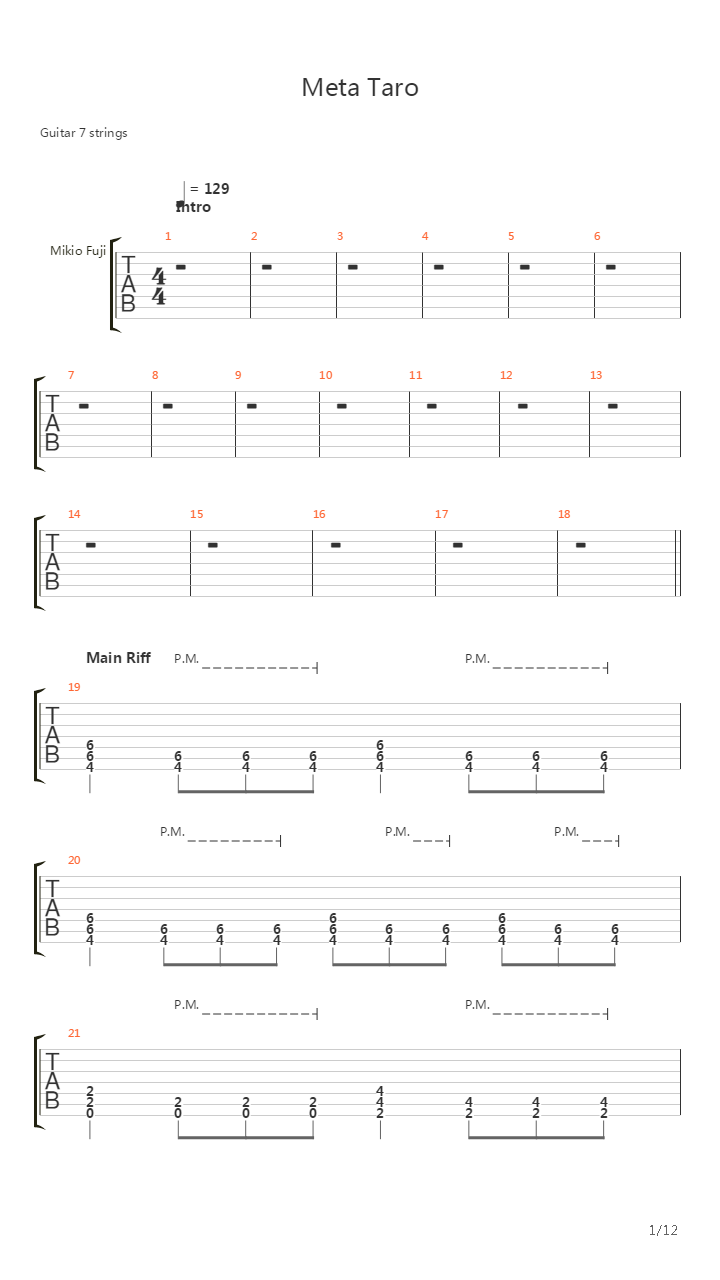 Meta Taro吉他谱