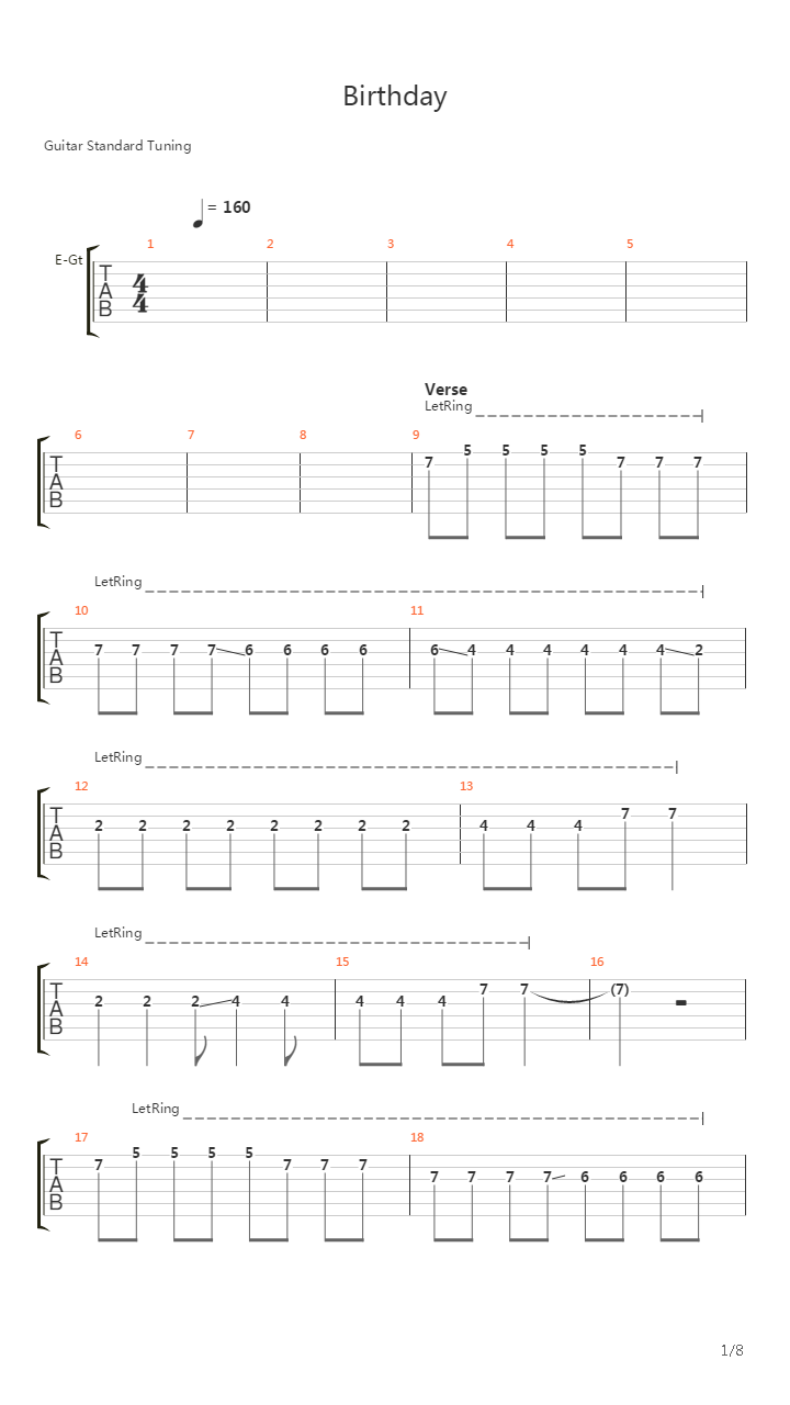 Birthday吉他谱