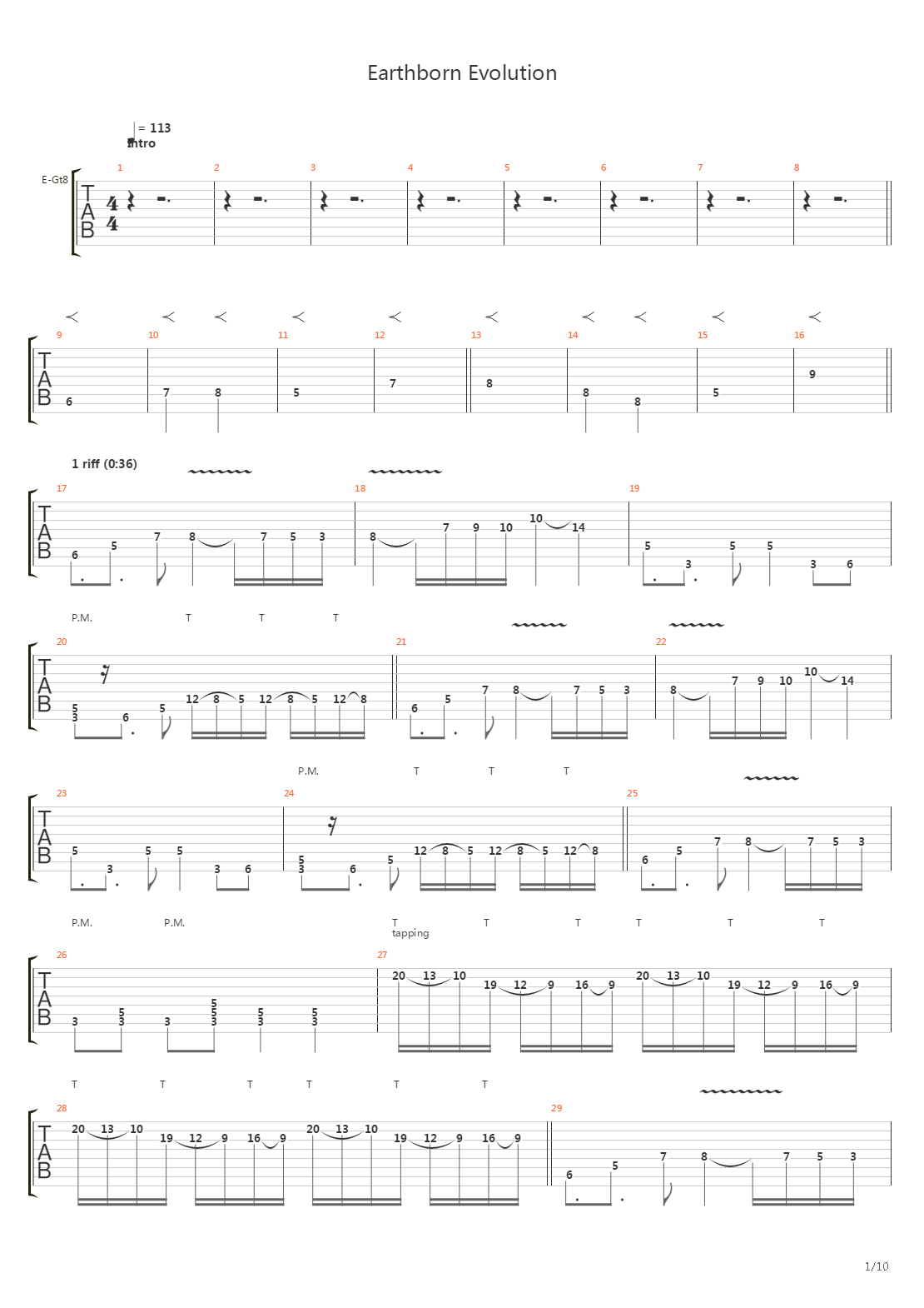Earthborn Evolution吉他谱
