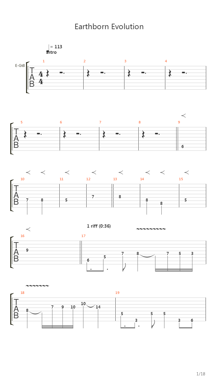 Earthborn Evolution吉他谱