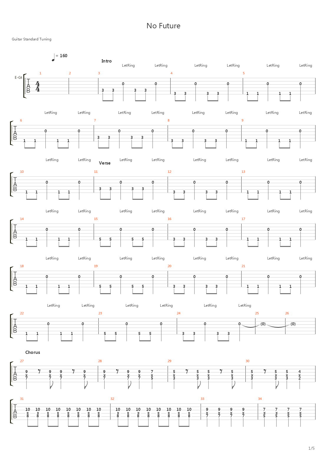 No Future吉他谱