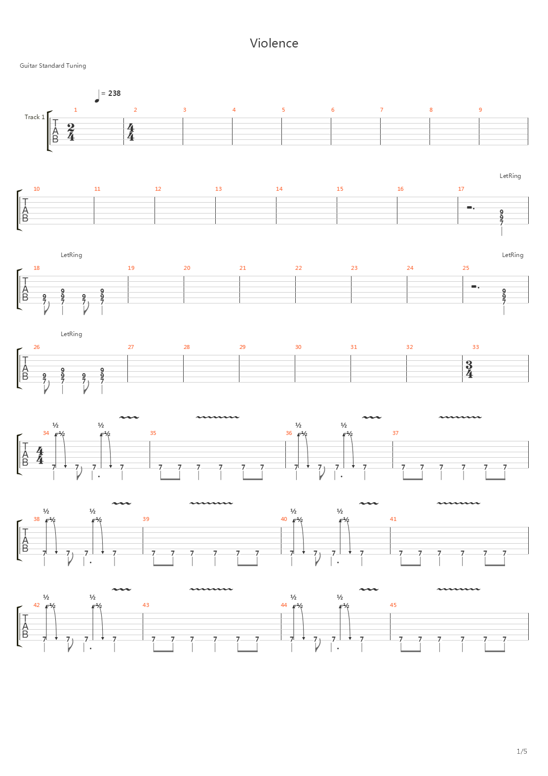 Violence吉他谱