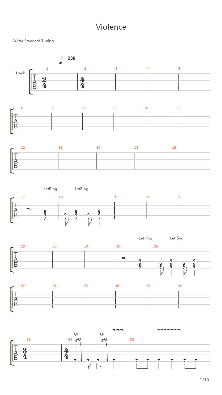 Violence吉他谱