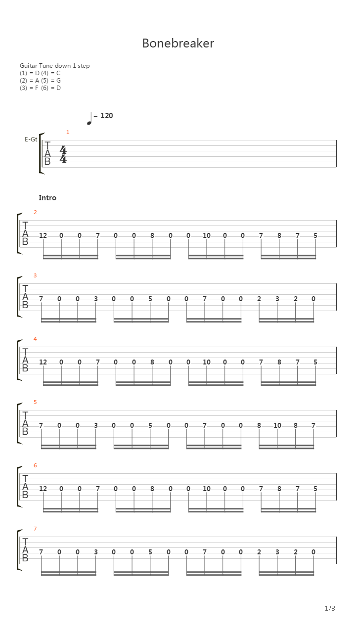 Bonebreaker吉他谱