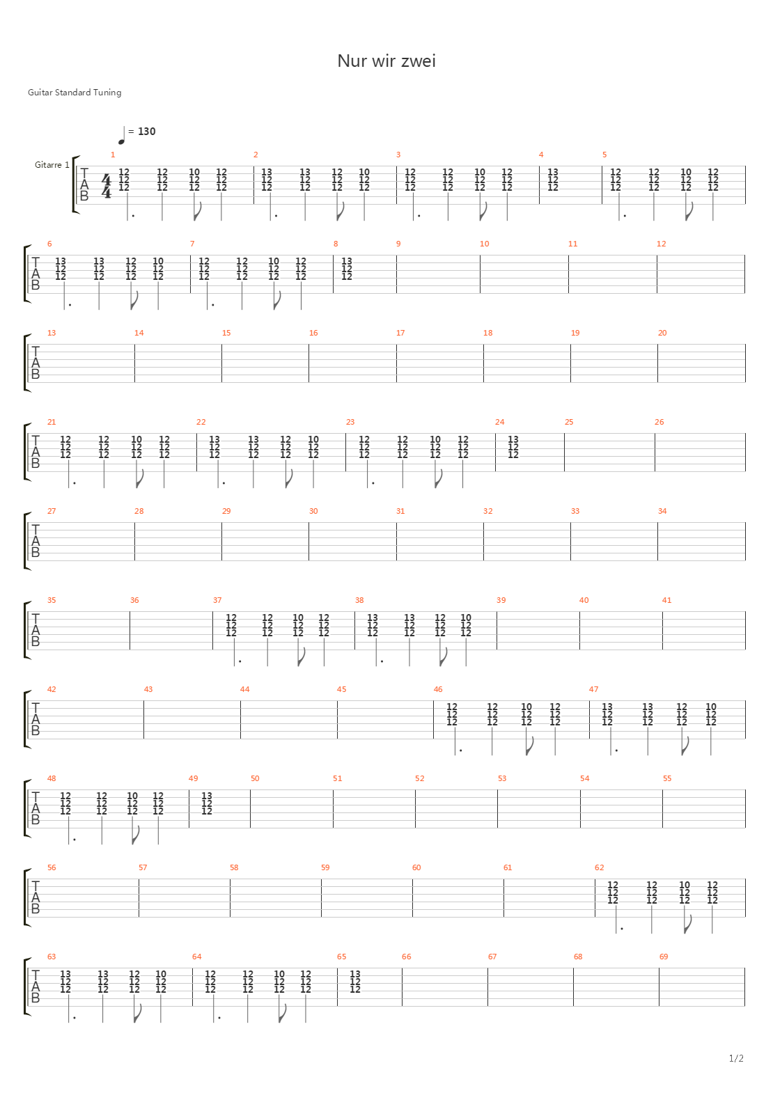 Nur Mer Zwei吉他谱