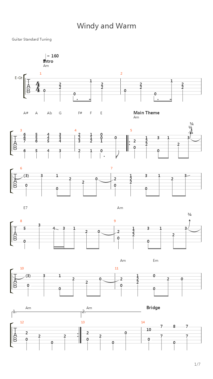 Windy And Warm吉他谱