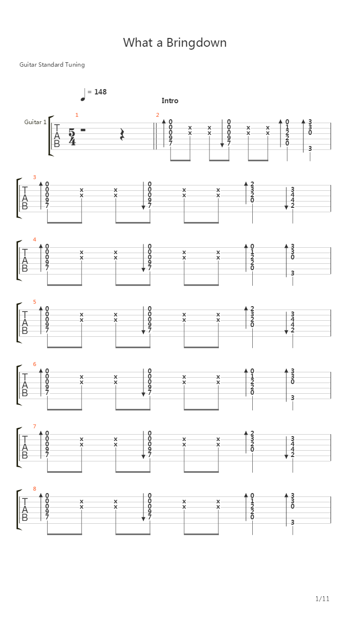 What A Bringdown吉他谱