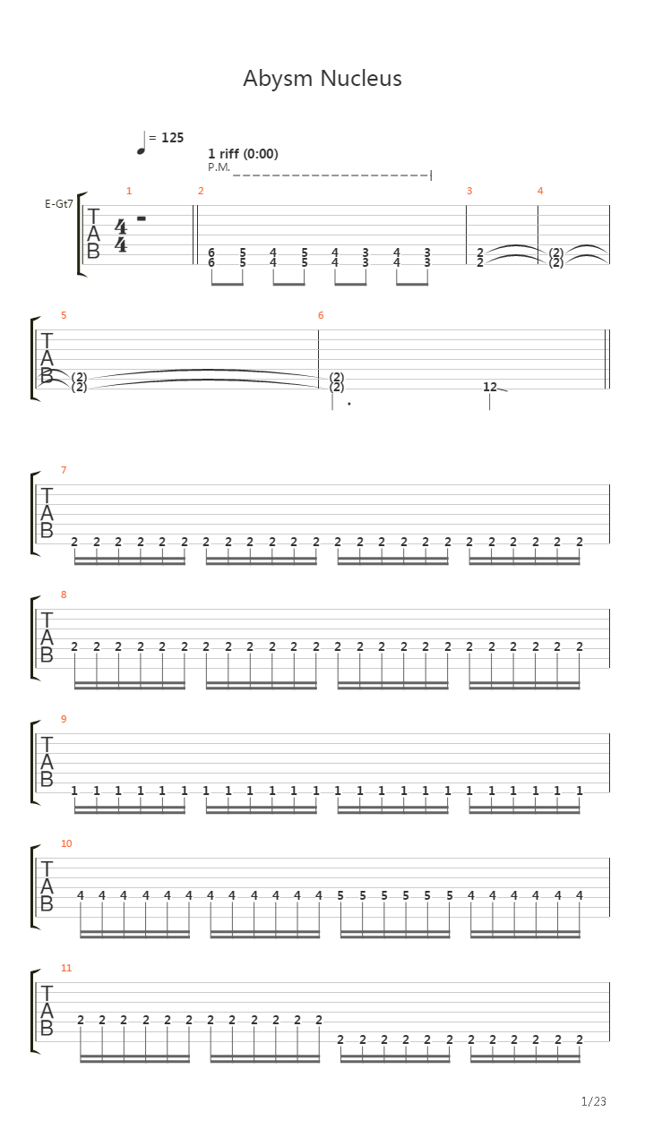 Abysm Nucleus吉他谱