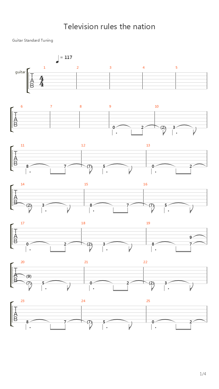 Television Rules The Nation吉他谱