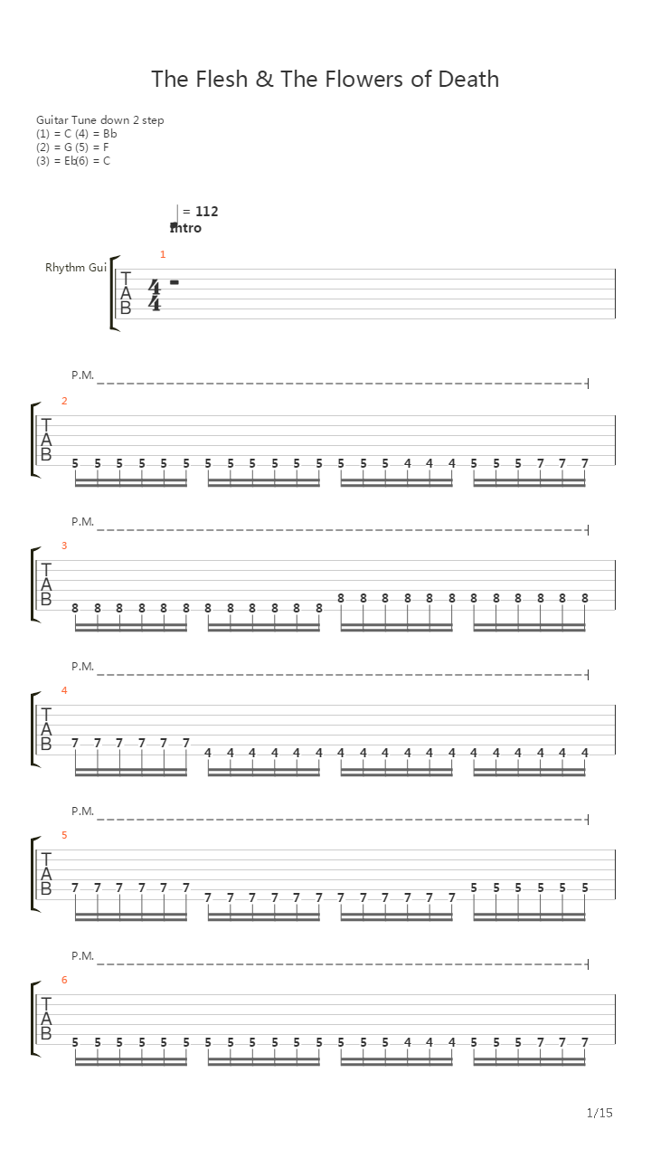 The Flesh And The Flowers Of Death吉他谱