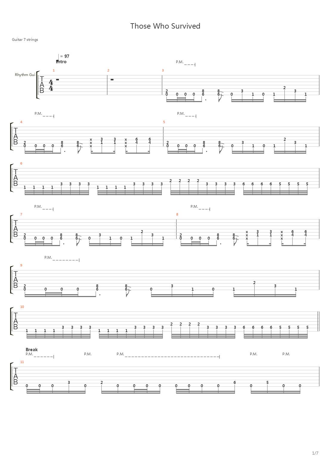 Those Who Survived吉他谱