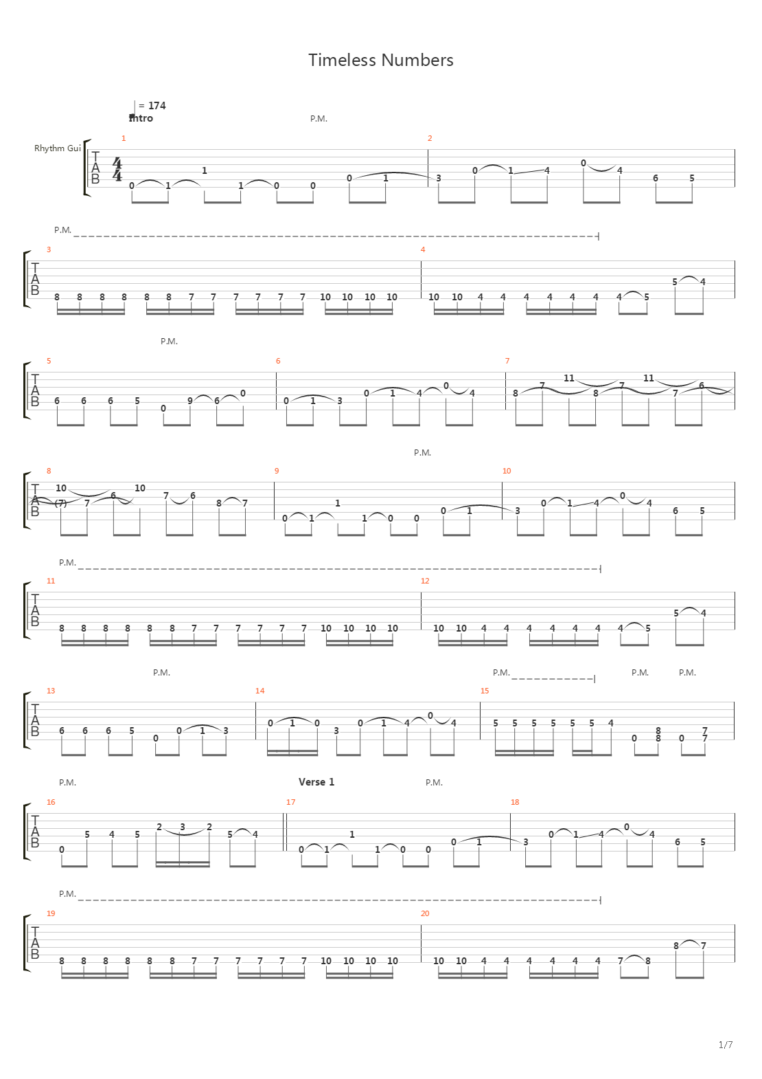 Timeless Numbers吉他谱