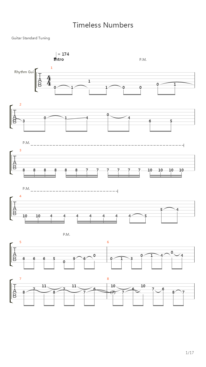 Timeless Numbers吉他谱