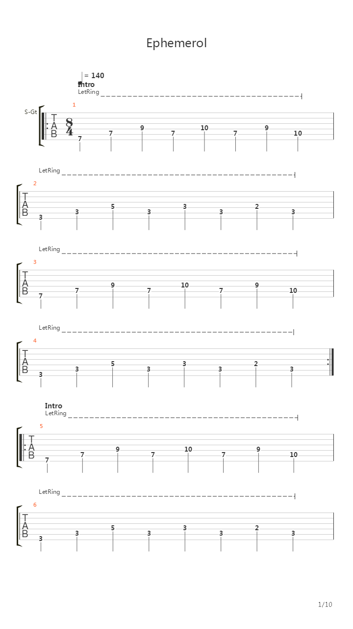 Ephemerol吉他谱