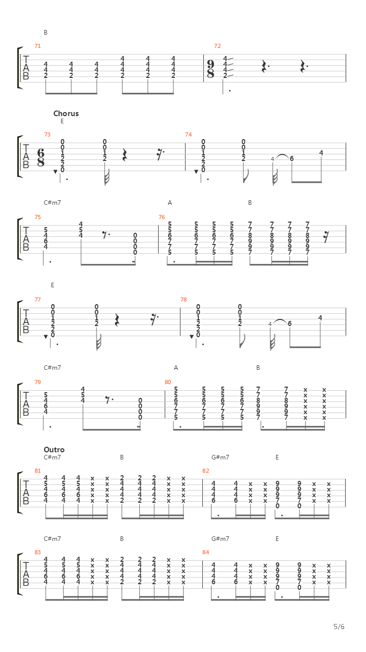 Dive吉他谱