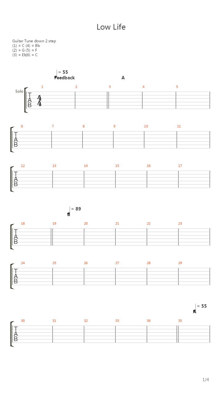 Low Life吉他谱