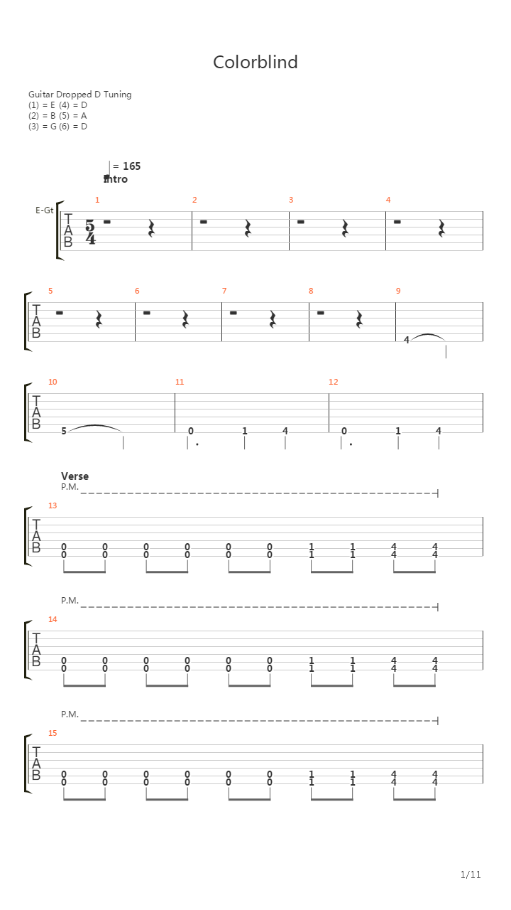 Colorblind吉他谱