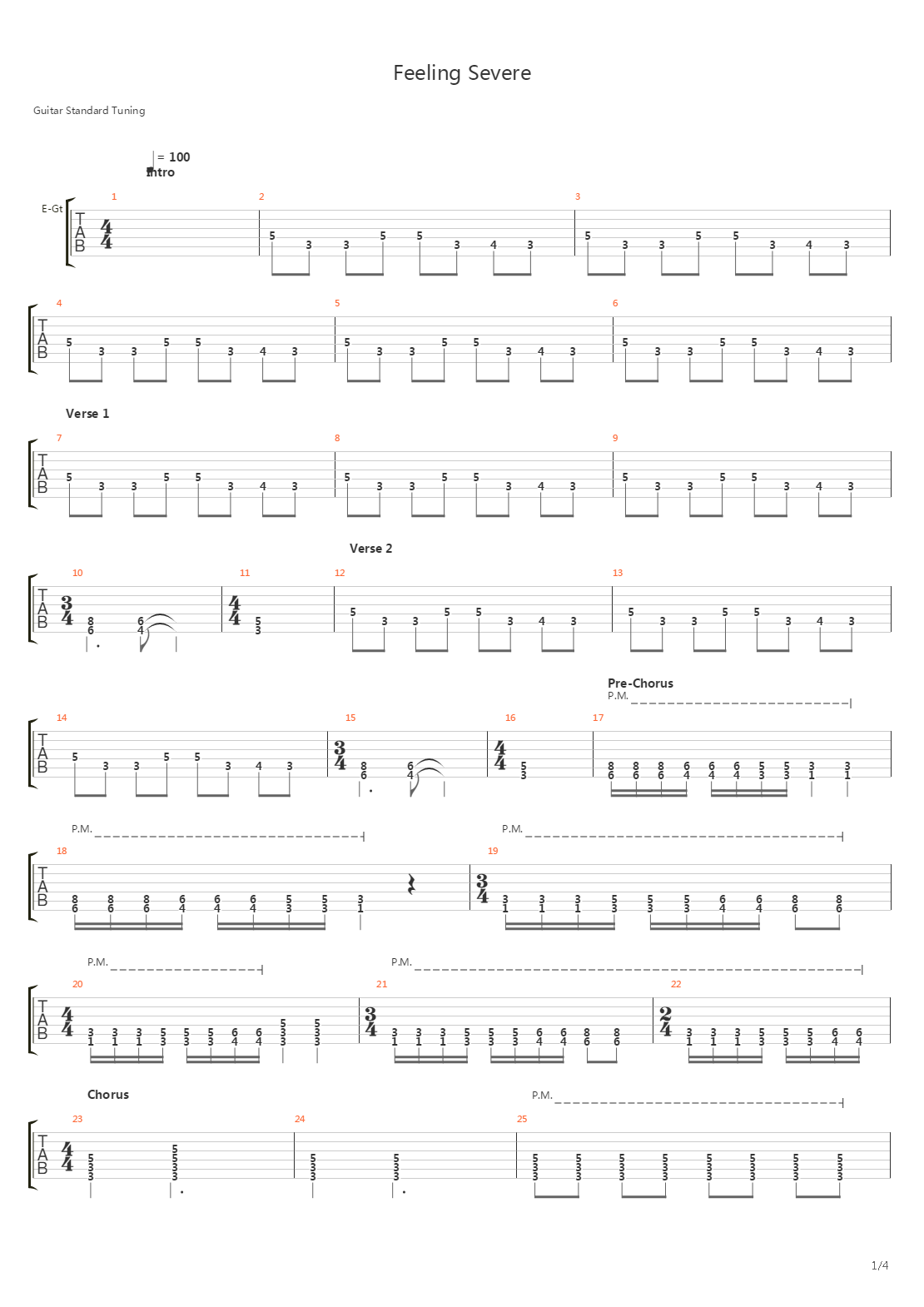 Feeling Severe吉他谱