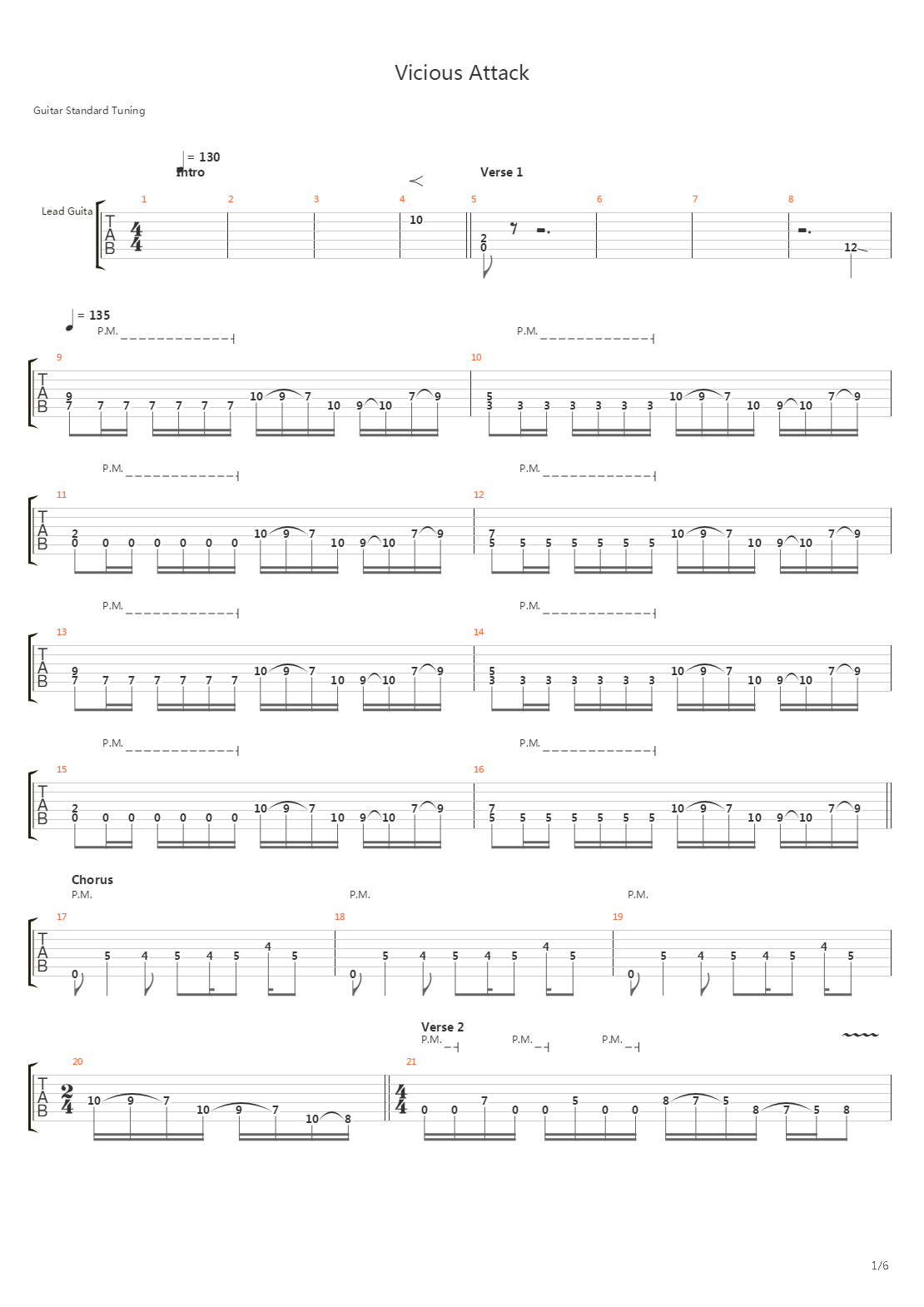 Vicious Attack吉他谱
