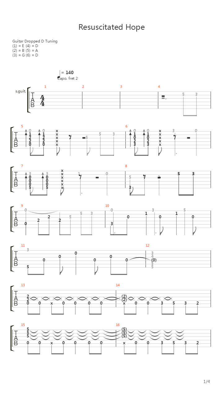 Gosick ED 1 - Resuscitated Hope 【指弹】吉他谱