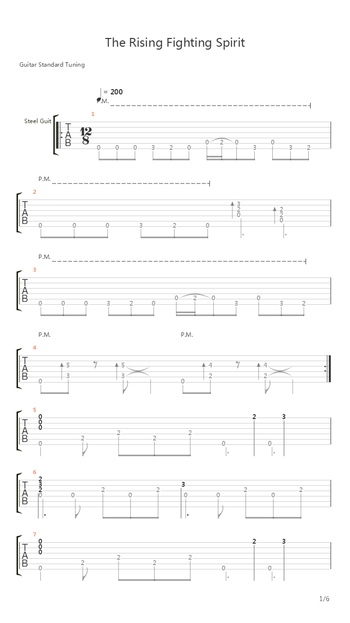 The Rising Fighting Spirit吉他谱