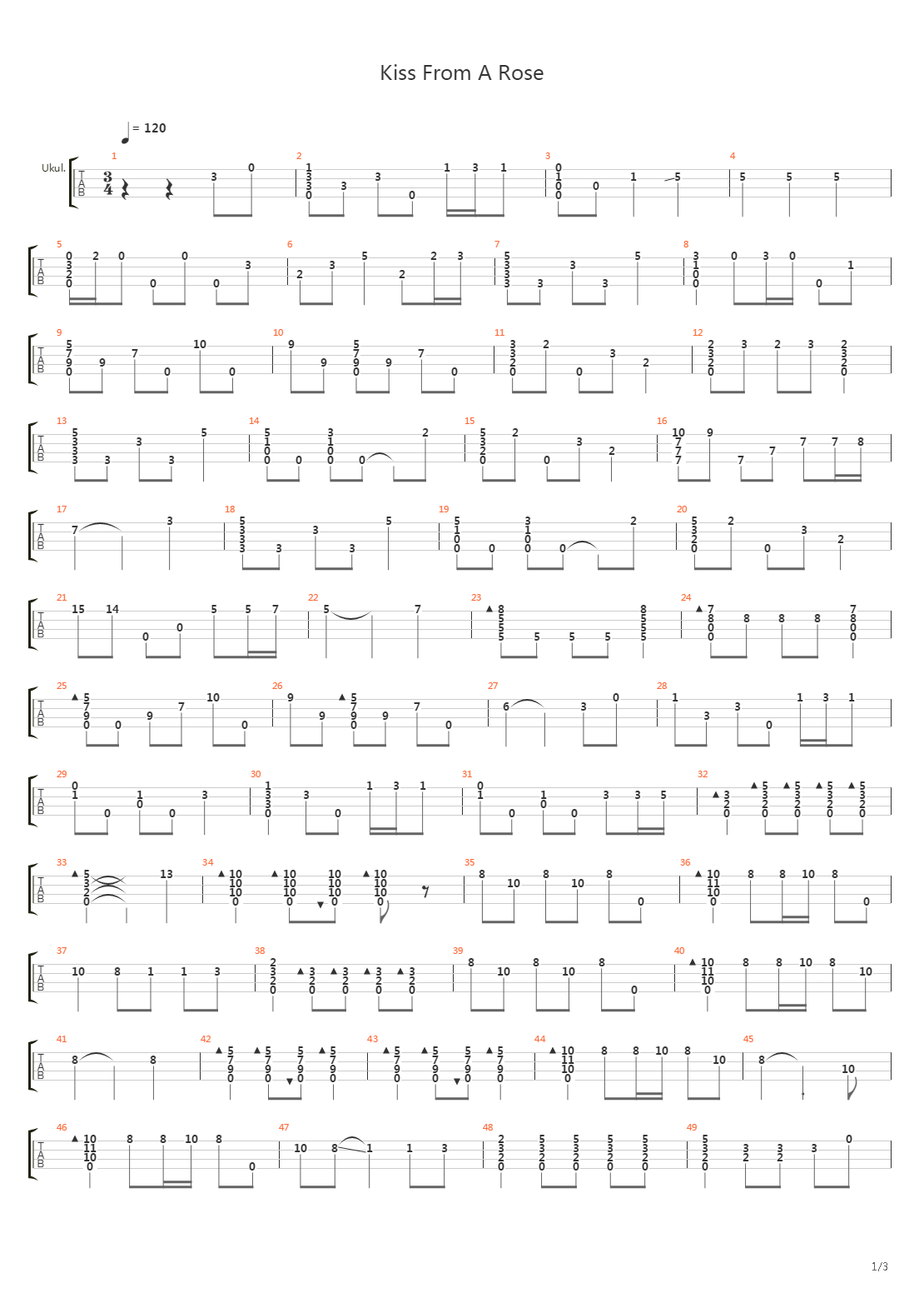 Kiss From A Rose吉他谱