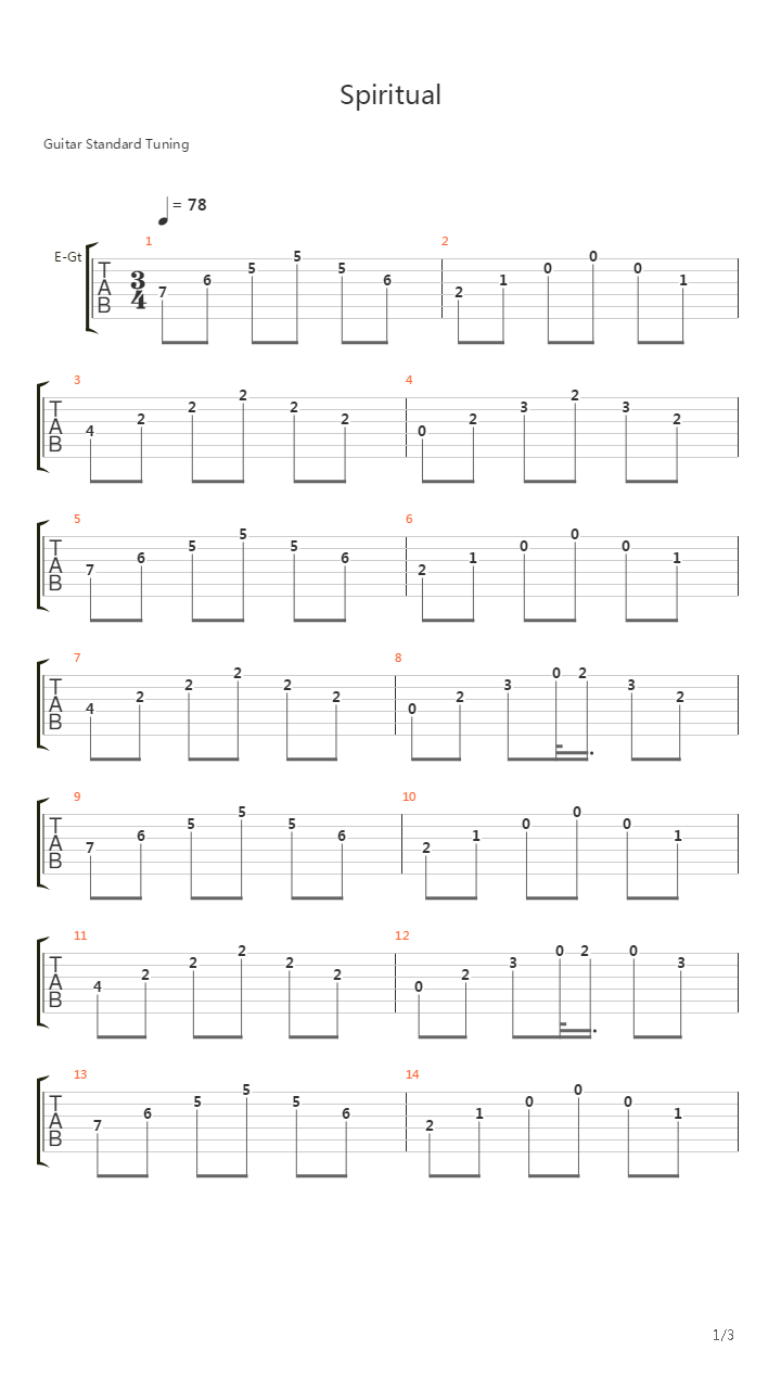 Spiritual吉他谱
