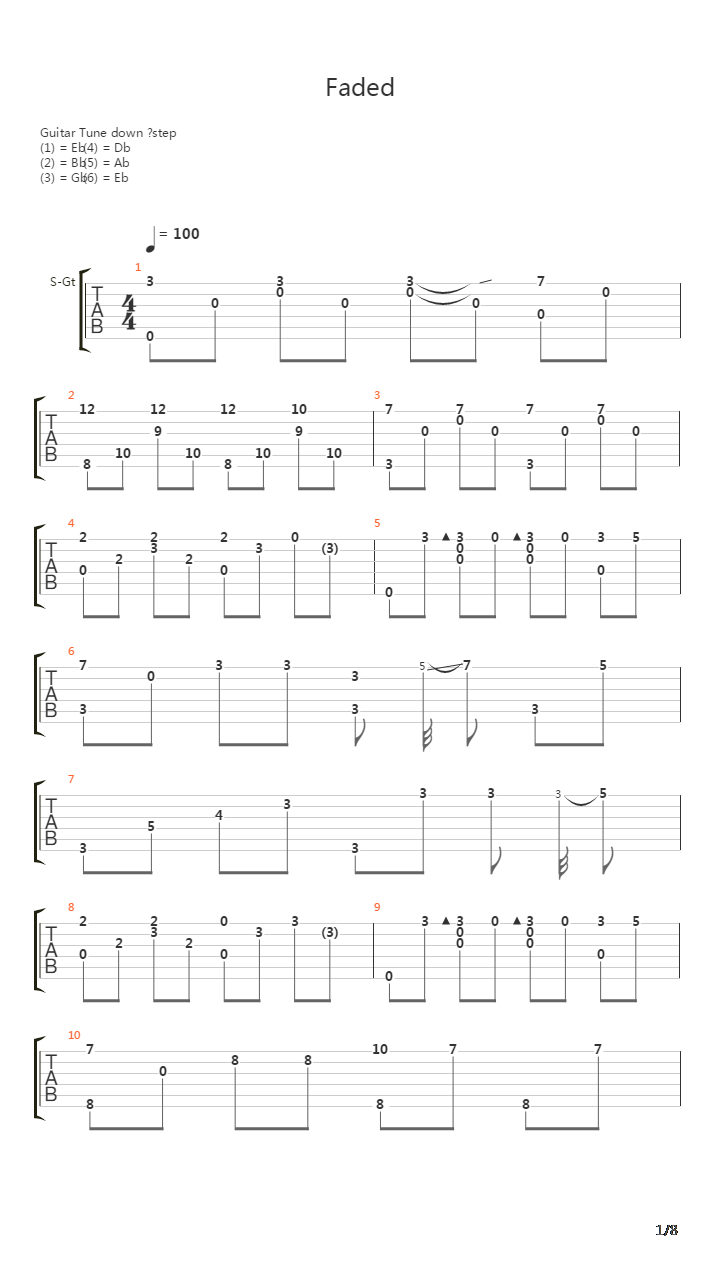 Faded ( Fabio Lima )吉他谱