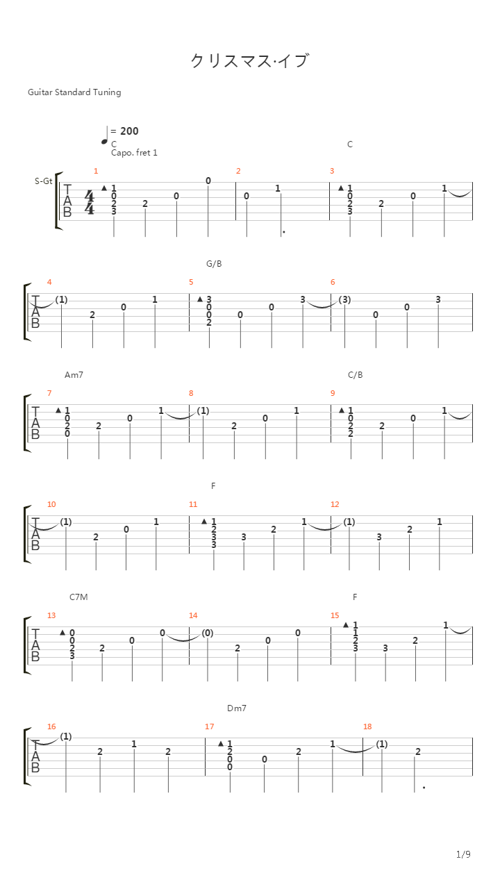 Christmas Eve吉他谱