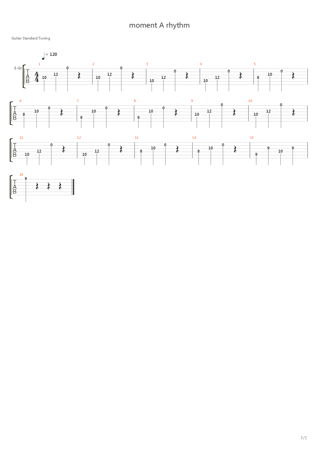moment A rhythm(Interlude)吉他谱