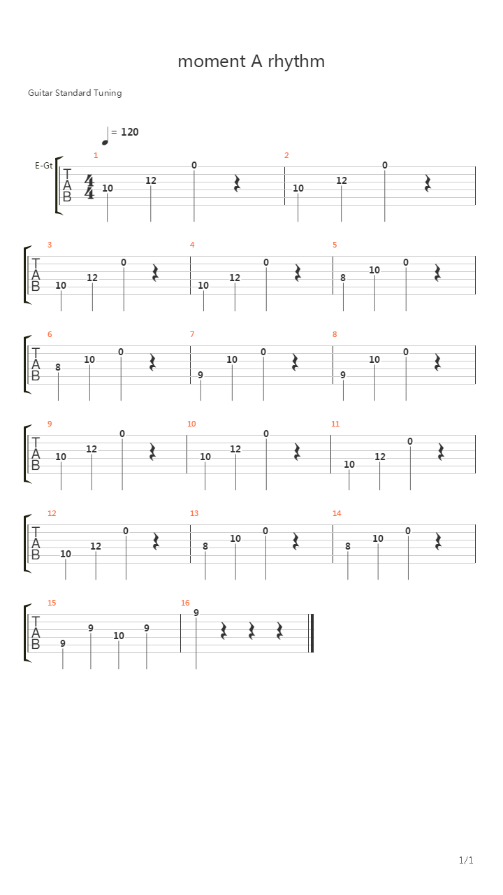 moment A rhythm(Interlude)吉他谱