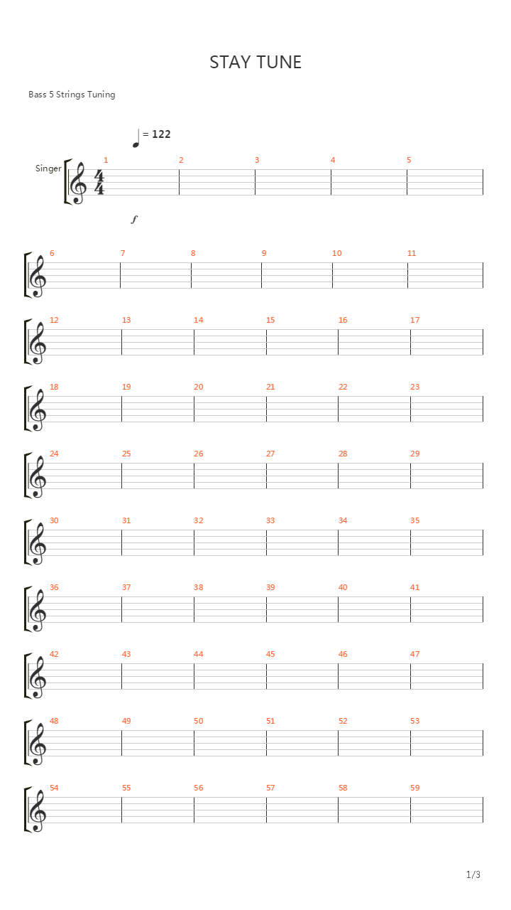 STAY TUNE吉他谱