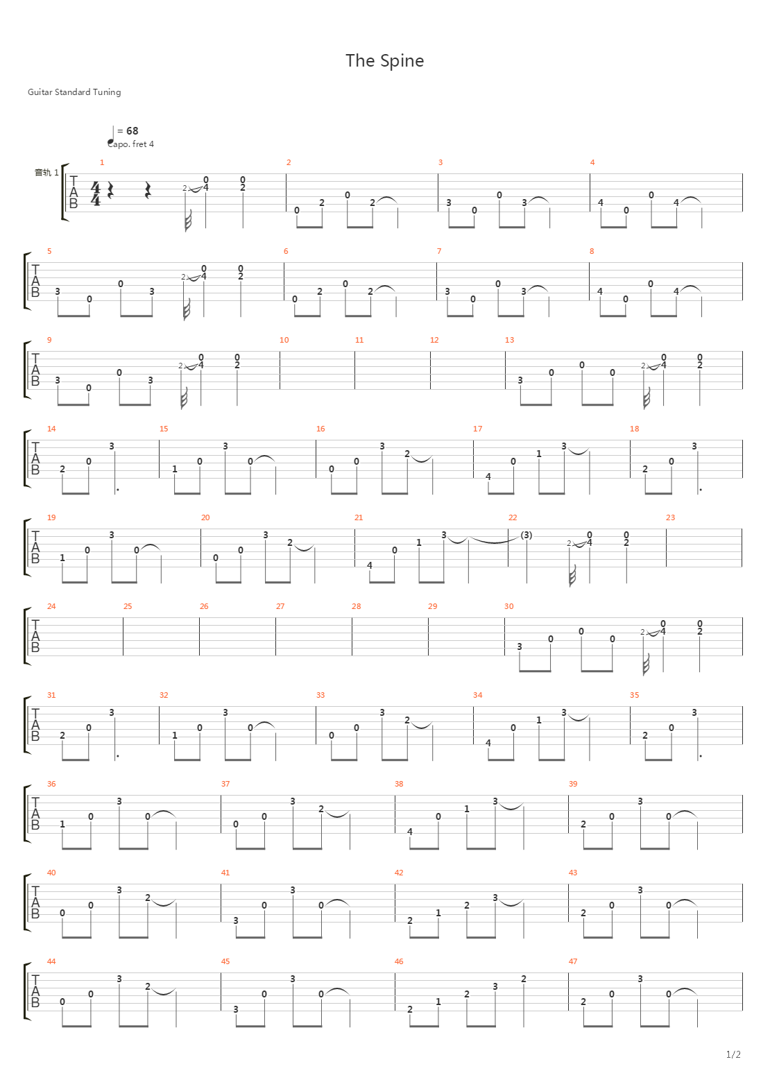 The Spine吉他谱