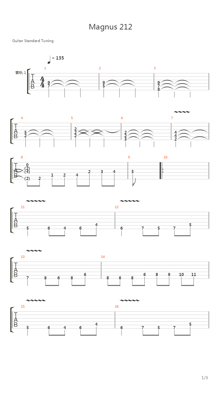 Magnus 212吉他谱