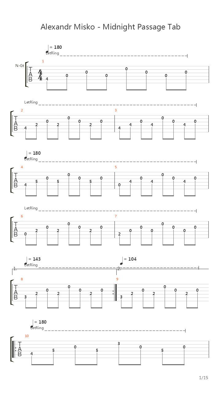 Midnight Passage吉他谱